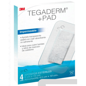 Tegaderm Aposito Impermeable Mas Pad con 4 pz