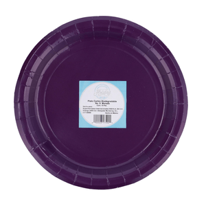 Plato Cartón Biodegradable No9 Morado 1 Pz