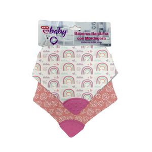 Babero Bandana con Mordedera Niña 2 Pz