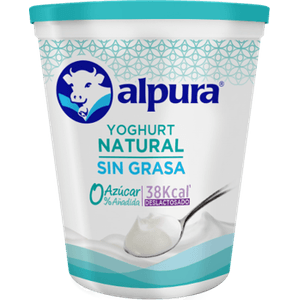 Alpura Yogurt Batido Natural sin Azúcar 900 g Chobani Yogurt Zero Azúcar Mora Azul 150 g