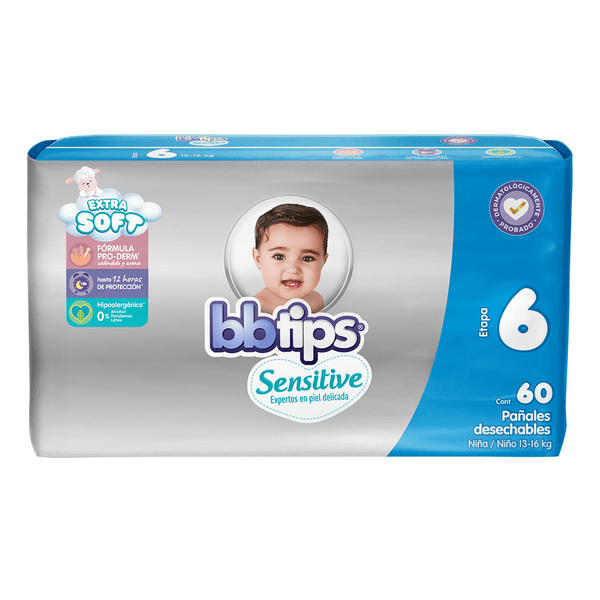 Bbtips Sensitive Pañal Talla 4 66 pz - Mi Tienda del Ahorro