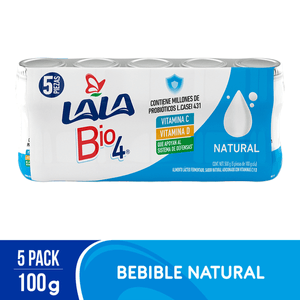 Lala Yogurt Bio 4 Natural 5pack 100 g Lala Yogurt Bebible Fresa 220 g