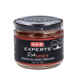 HEB Experts Sazonador Rub Spicy Chile Cascabel y Pimienta Cayena 200 g