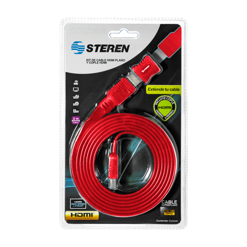 Steren Kit Hdmi + Cople Hdmi Hdmi Plano 2 M 1 Pz - H-E-B México