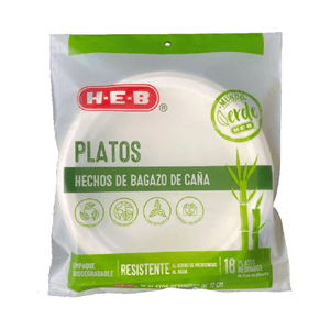 Platos Biodegradables Redondo 18 Pz