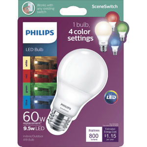 Foco Philips A19 Sceneswitch 9.5 W Luz Cálida Multicolor 1 Pz