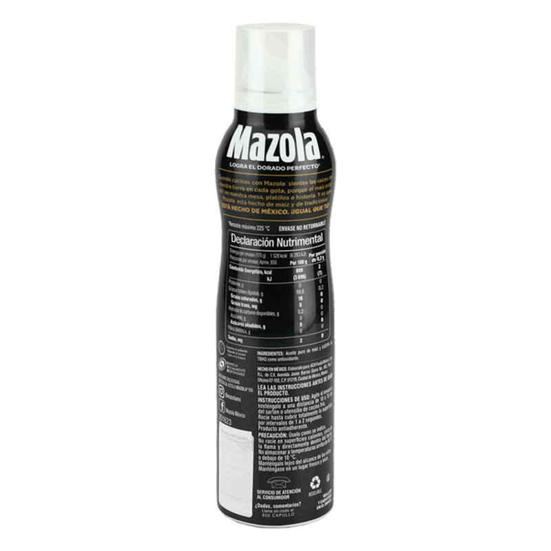 ACEITE DE MAIZ MAZOLA SPRAY X 142 GR (5 OZ)