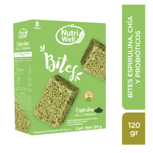 Nutriwell Bites Espirulina Chia Y Probióticos 120 Gr