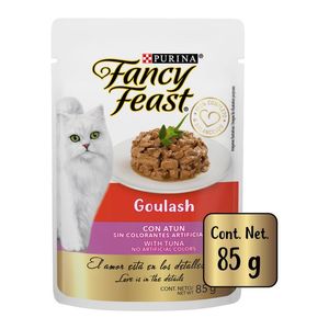 Purina Fancy Feast Goulash Atún Alimento Húmedo para Gatos Adultos Pouch de 85 g Noble Alimento Seco para Perros Pavo Arroz y Salmón 2 kg