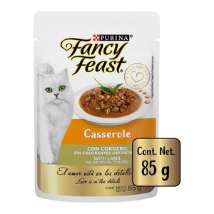 Purina Fancy Feast Casserole Cordero Alimento Húmedo para Gatos Adultos Pouch de 85 g Juguete para Perros Pesa Flexible Grande