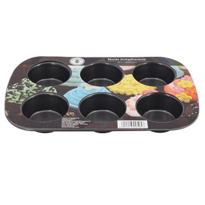 Molde Para Muffins Antiadherente 28.5 X 18cm X 3 1 Pz