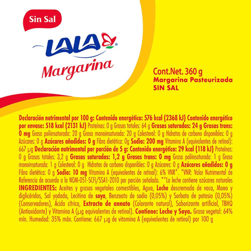 Lala Mantequilla Sin Sal 225 g - H-E-B México