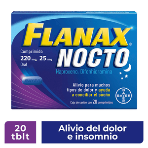 Bayer Flanax Nocto Analgesico 220 Mg / 25 Mg con 20 pz