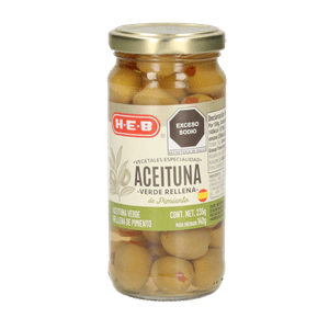 HEB Aceituna Verde Rellena de Pimiento 235 g