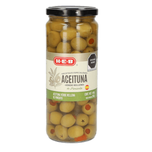 HEB Aceituna Verde Rellena de Pimiento 440 g