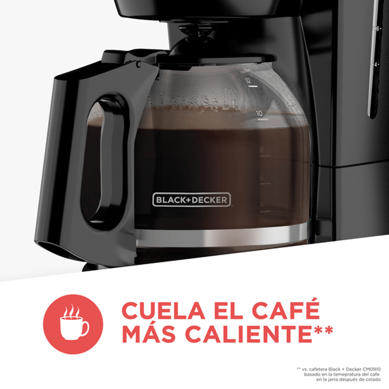 Cafetera 12 tazas Black + Decker, Negro