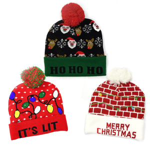 Gorro Tejido Navideño con Luz 1 Pz