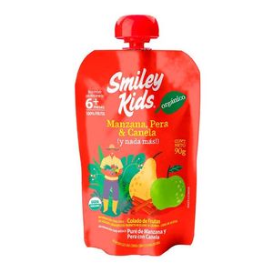 Papilla 100% Organica Smiley Kids Manzana Pera y Canela 90 g