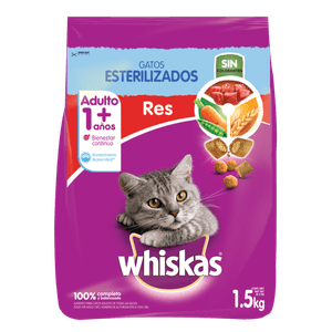 Whiskas Alimento Seco para Gatos Esterilizado 1.5 kg Minino Premios para Gatos Bites Salmón 85 g