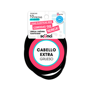 Ligas Para Cabello Extra Largo 10 Pz