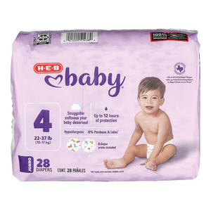 HEB Baby Pañales Etapa 4  de 10 a 17 kg 28 pz