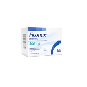 Ficonax 500mg 60 Tabletas Metformina 60 Pz