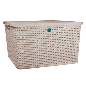 Caja Rattan C/Tapa Med Arena 1 Pz