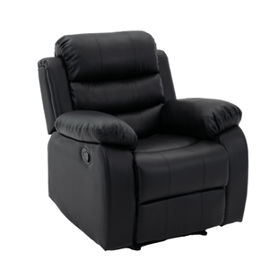 Kerrville Sofá Reclinable Individual Madera y Metal Negro