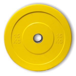 Fuxion Sports Disco Olimpico de Goma Amarillo 15 kg 1 Pz