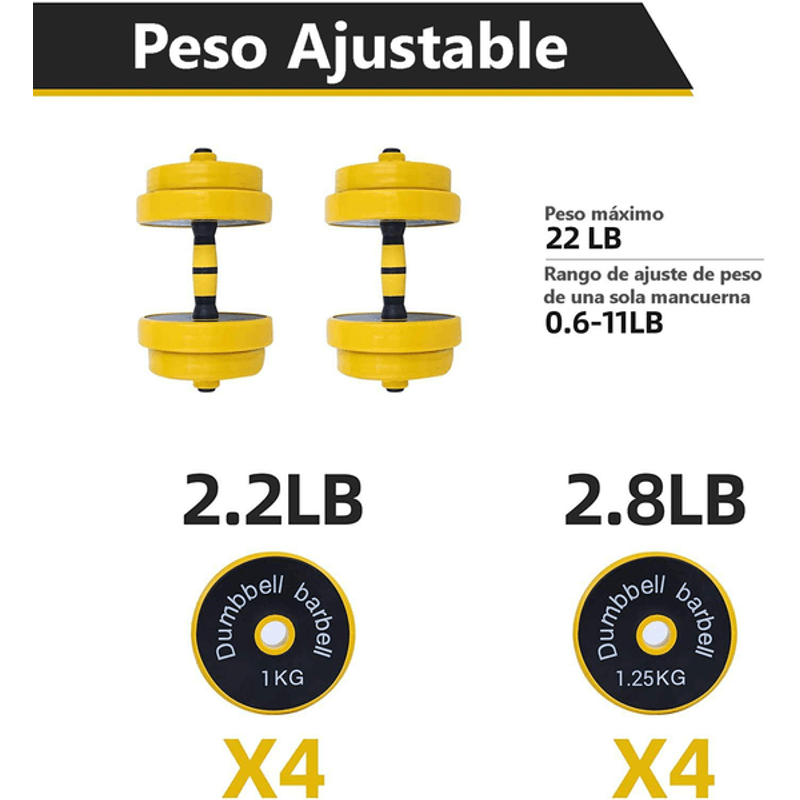 Set mancuerna ajustable 10 Kg 