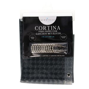 Cortina Para Baño Negra 1 Pz