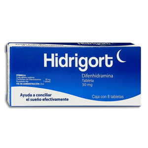 Hidrigort  50mg 8 Tab Difenhidramina Gen 8 Pz