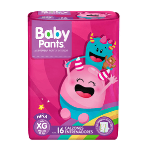 Baby Pants Calzon Entrenador Niña Talla Extra Grande 16 pz