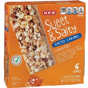 HEB Barras Sweet & Salty Salted Caramel 6 pz