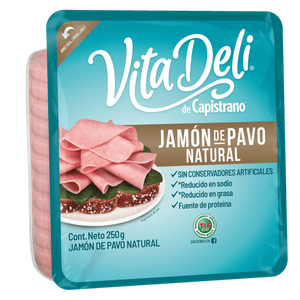 Jamón de Pavo Natural Vitadeli 250 Gr