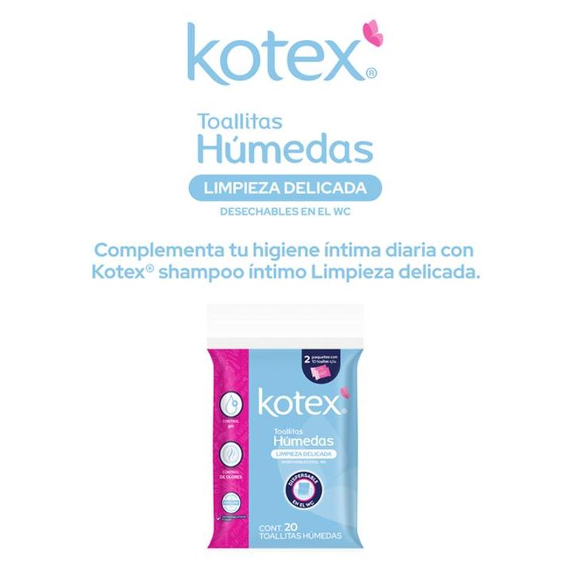 Toallitas húmedas Kotex limpieza delicada 20 pzas