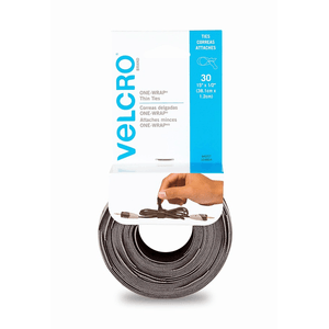 Velcro Correas Gris/Negro Delgadas Precortadas 30 1 Pz