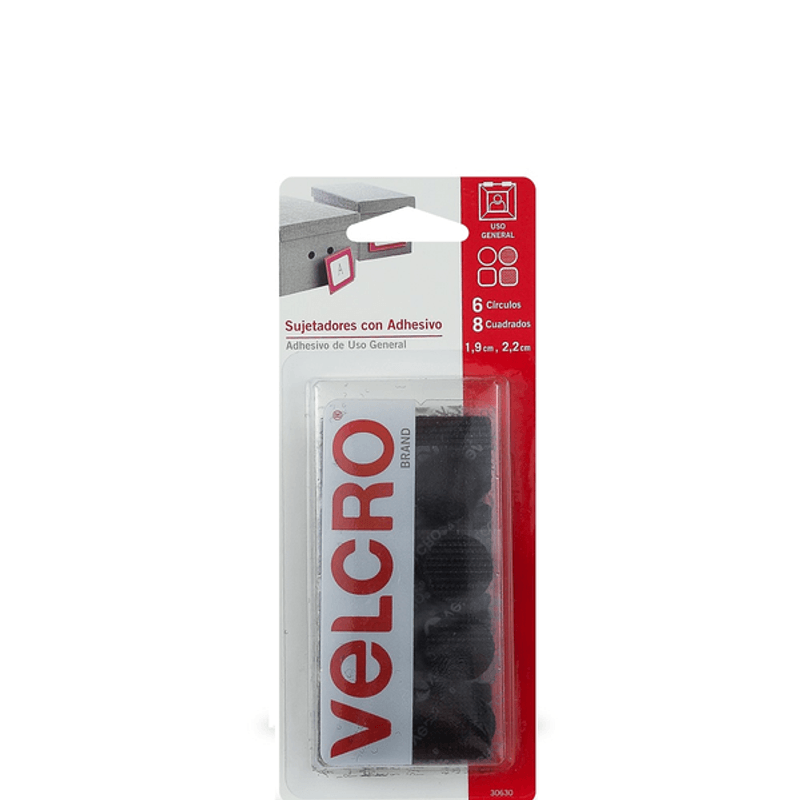 VELCRO Brand Sujetadores adhesivos, adhesivo extraíble, 0.63 de diámetro,  negro, paquete de 15