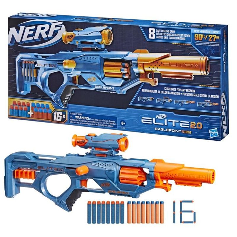Pack Nerf Elite 2.0 Stockpile - 3 Blasters Et 10 Fléchettes - Inclut Tetrad QS-4, Quadfire QS-4 Et Ace SD-1 - Sans Piles