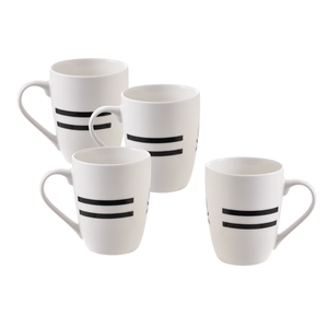 Set 4pc Taza Porcelana Black & White Mixed Ø11cm 1 Pz