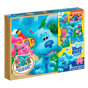 Rompecabezas 5 en 1 Blues Clues Caja de Madera 1 Pz