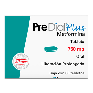 Predial-Plus 750mg 30 Tab Metformina 1 Pz