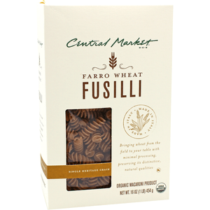 Central Market Pasta Fusilli Organica 454 g