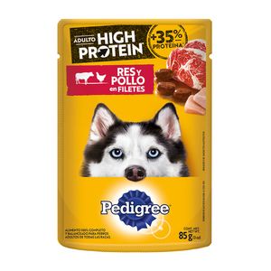 Pedigree Alimento Húmedo para Perro High Protein Sobre Sabor Pollo y Res 85 g