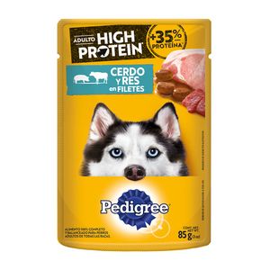 Pedigree Alimento Húmedo para Perro High Protein Sobre Sabor Cerdo y Res 85 g Pedigree Alimento Húmedo para Perro High Protein Sobre Sabor Pollo y Res 85 g