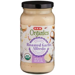 HEB Organics Salsa Alfredo con Ajo Asado 425 g