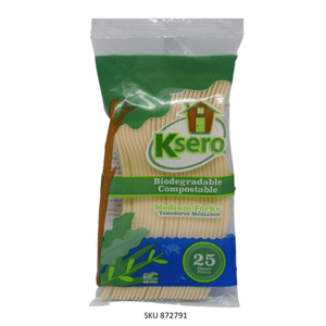 Tenedor Ksero Biodegadable Mediano 25 pz