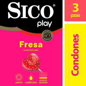 Sico Condones Fresa con 3 pz