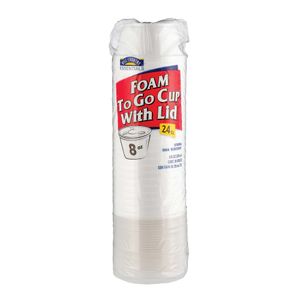 HCE Foam Vasos con Tapa 236 ml 24 pz