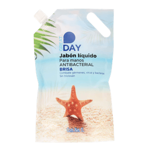 Great Day Jabón Liquido Para Manos Pouch Brisa Marina 1 L